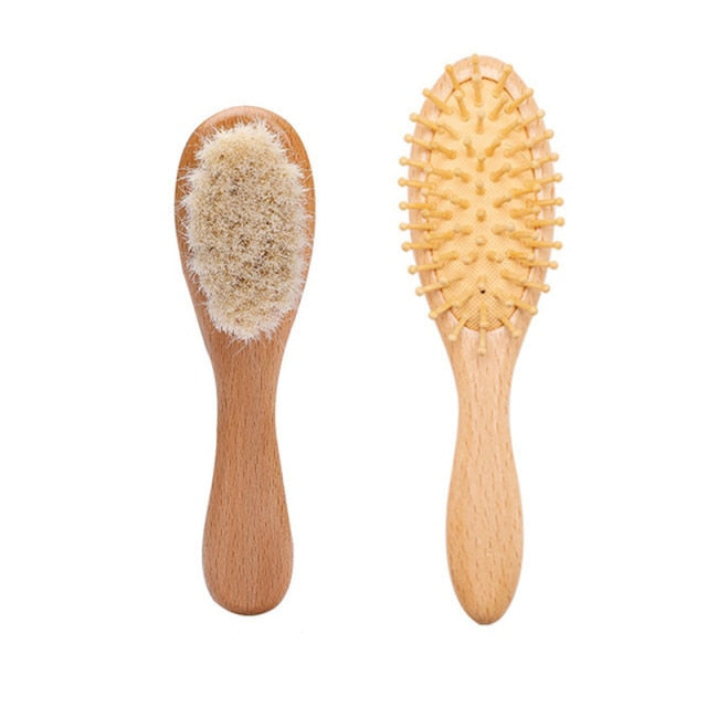 Natural Wooden Soft Hair Brush for NewBorn