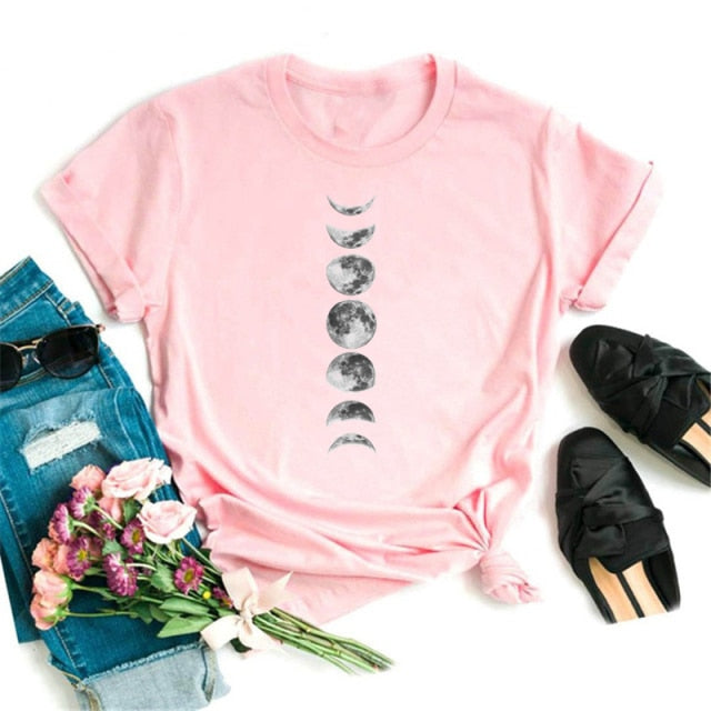 Print Casual Moon and Outdoor T Shirt Designs for Women