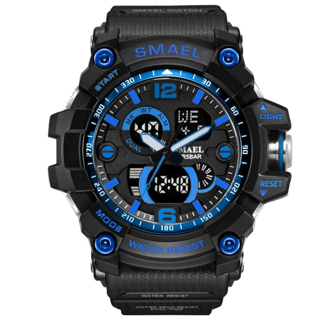 SMAEL Men 50m Waterproof LED Quartz Digital Sports Watches