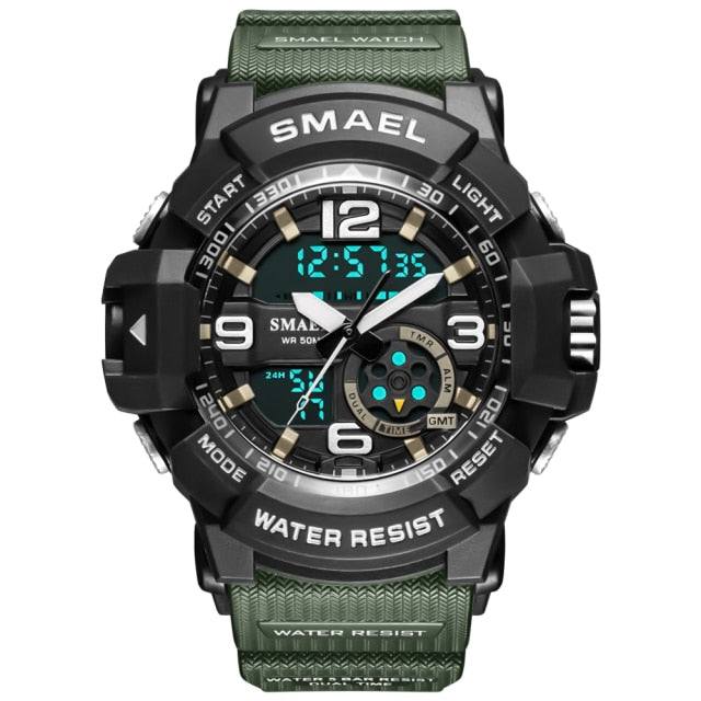SMAEL Men 50m Waterproof LED Quartz Digital Sports Watches