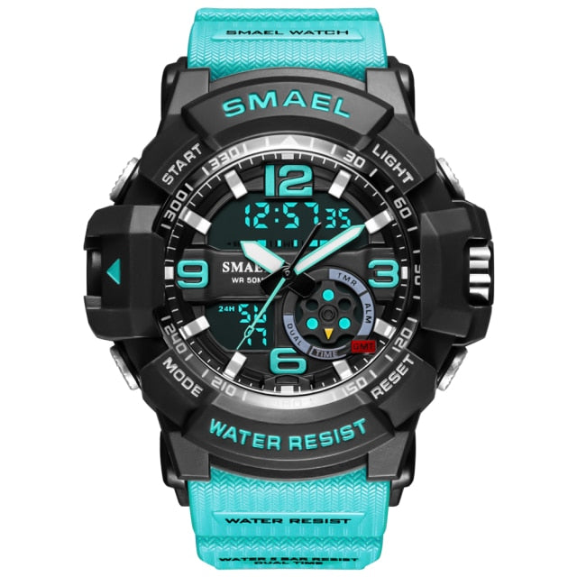 SMAEL Men 50m Waterproof LED Quartz Digital Sports Watches