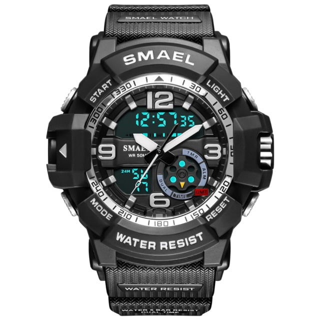 SMAEL Men 50m Waterproof LED Quartz Digital Sports Watches