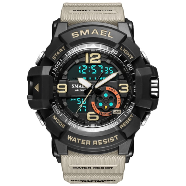 SMAEL Men 50m Waterproof LED Quartz Digital Sports Watches