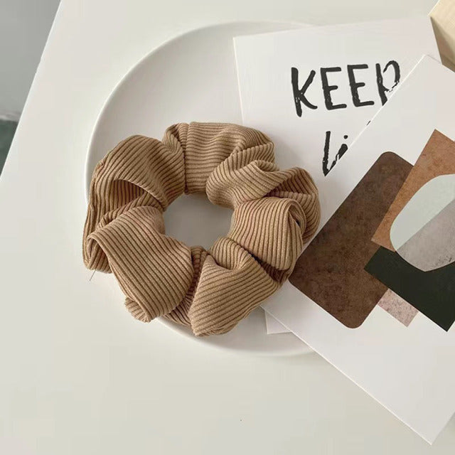 Silk Scrunchie Elastic Handmade 1PC Satin Silk Solid Color