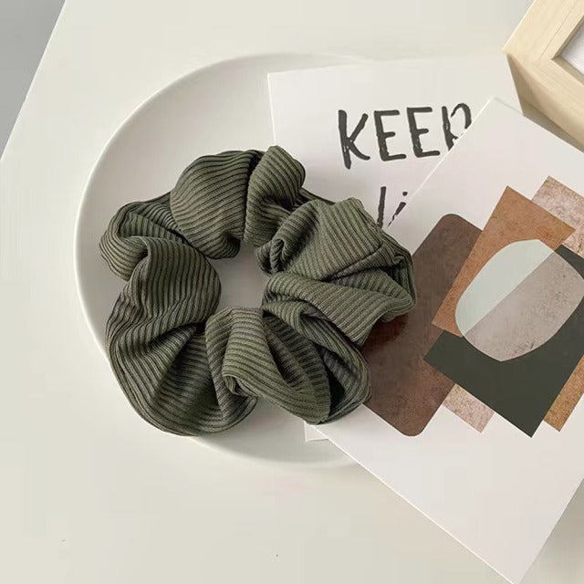 Silk Scrunchie Elastic Handmade 1PC Satin Silk Solid Color