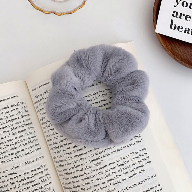 Warm Soft Hair Scrunchies Furry Elastic