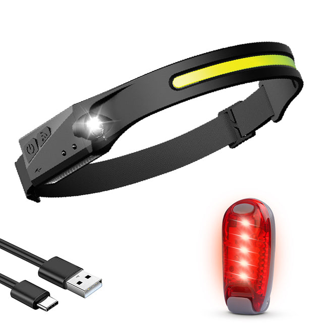 LED Headlamp Rechargeable Sensor Headlight with Built-in Battery