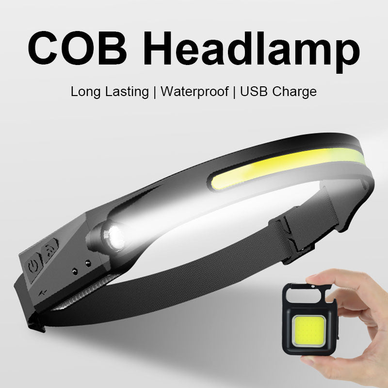 LED Headlamp Rechargeable Sensor Headlight with Built-in Battery