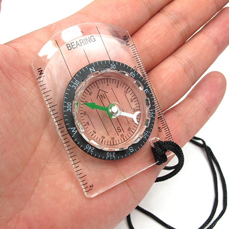 Outdoor Camping Hiking Transparent Plastic Compass