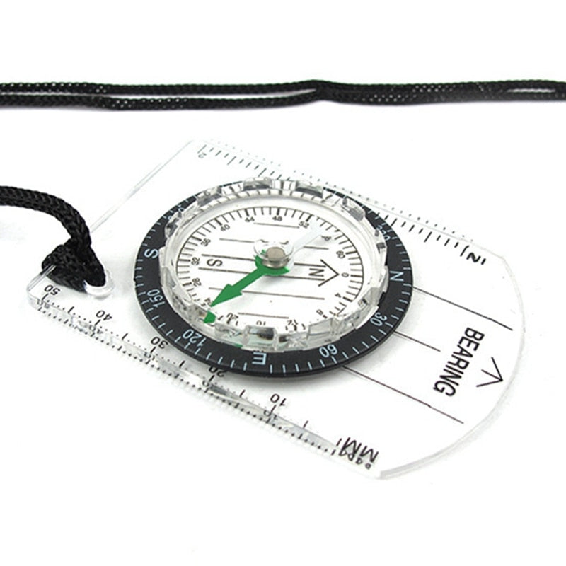 Outdoor Camping Hiking Transparent Plastic Compass