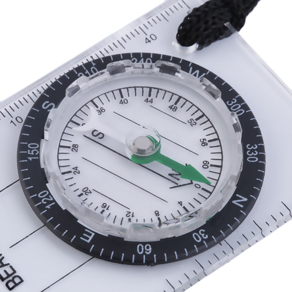 Outdoor Camping Hiking Transparent Plastic Compass