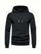 Men's Casual Waffle Pattern Pullover Hooded Sweatshirt With Kangaroo Pocket