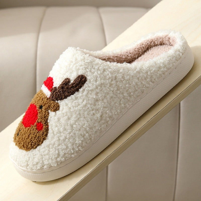 Women Or Men's Plush, Non-Slip Christmas Slippers.