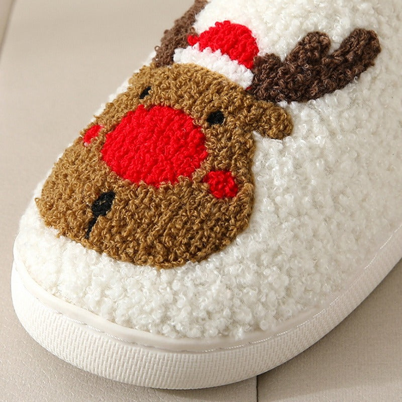 Women Or Men's Plush, Non-Slip Christmas Slippers.