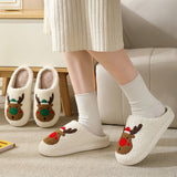 Women Or Men's Plush, Non-Slip Christmas Slippers.