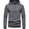 Men's Casual Waffle Pattern Pullover Hooded Sweatshirt With Kangaroo Pocket