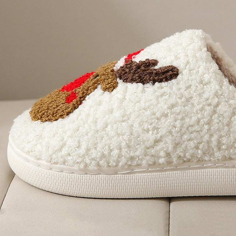 Women Or Men's Plush, Non-Slip Christmas Slippers.