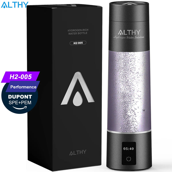 ALTHY  Molecular Hydrogen Water Generator Bottle DuPont SPE&PEM Dual Chamber lonizer + Charging &Time Display