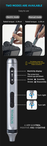 Precision Electric Screwdriver Kit With Adjustable Torque.  Type C Fast Charging.