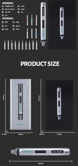 Precision Electric Screwdriver Kit With Adjustable Torque.  Type C Fast Charging.