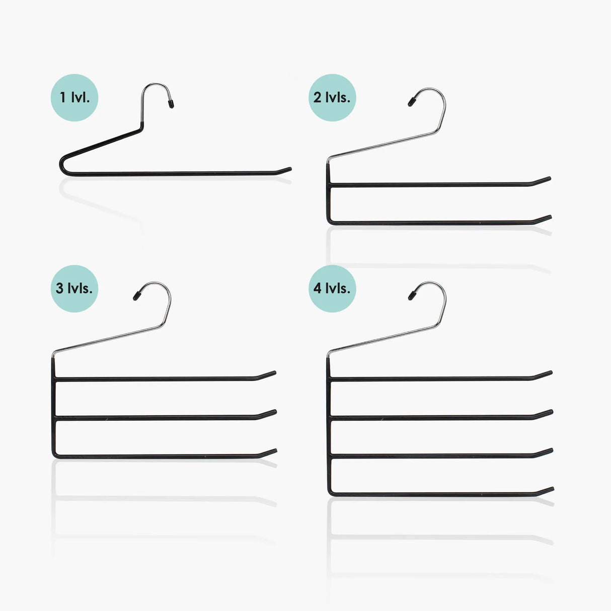 Non-Slip Steel and PVC Hook Hangers Of Various Sizes and Colors