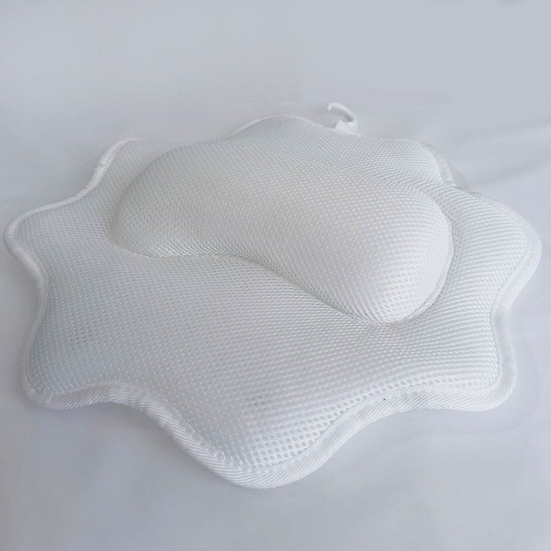 Non-Slip Bath Pillow with Suction Cups. Thick headrest to give your neck and back support.