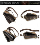 2023 Men's Leather Crossbody Bag With Mobile Phone Pouch.