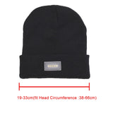 Unisex USB rechargeable warm beanie hat.  Great for night walking.