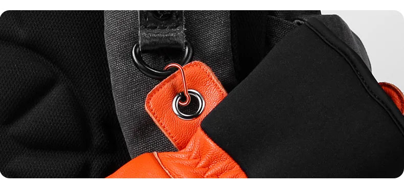 KUTOOK Men's Goatskin Leather Waterproof Thermal Gloves