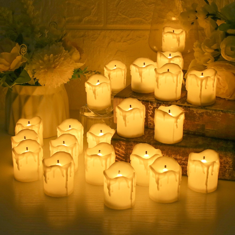 6/24Pcs Flameless LED Battery Powered Candles.