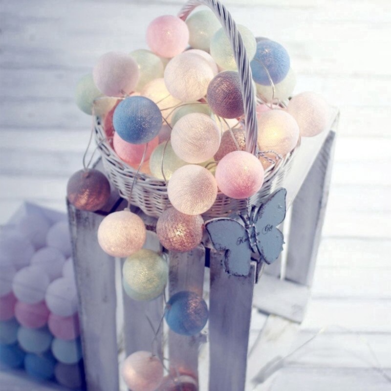 LED Cotton Ball Garland Party Lights.