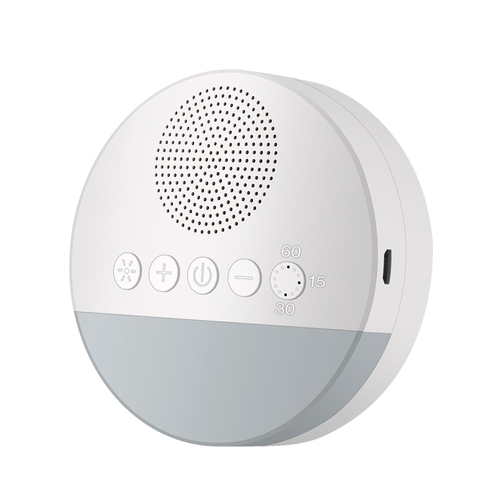 White Noise Machine With USB Rechargeable, Night Light And Timer For Automatic Shutdown.