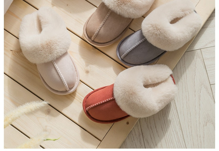 JIANBUDAN Plush Lightweight soft comfortable warm slippers.