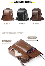 WEIXIER Men's Crossbody Multi-function Leather Bag.