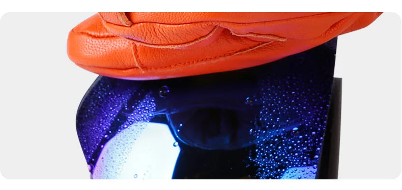 KUTOOK Men's Goatskin Leather Waterproof Thermal Gloves