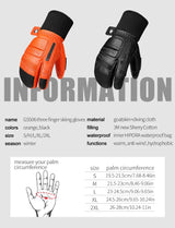 KUTOOK Men's Goatskin Leather Waterproof Thermal Gloves