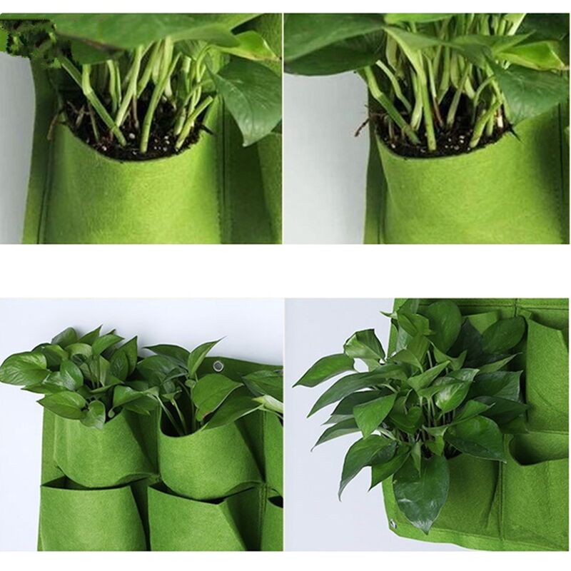 6/7/12 Pockets Wall Hanging Planter Bags To Grow Flowers, Herbs Or Vegetables.