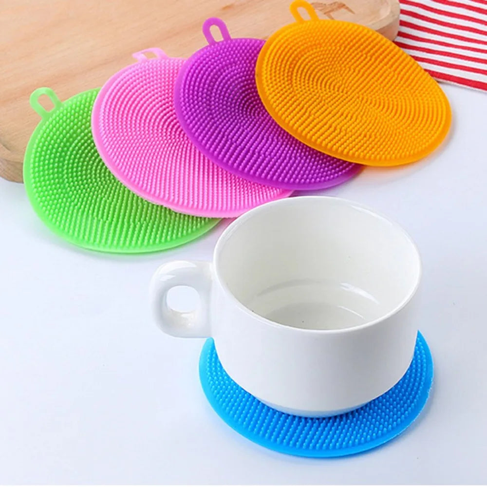 6Pcs Silicone Scouring Dish Washing Cleaning Pads