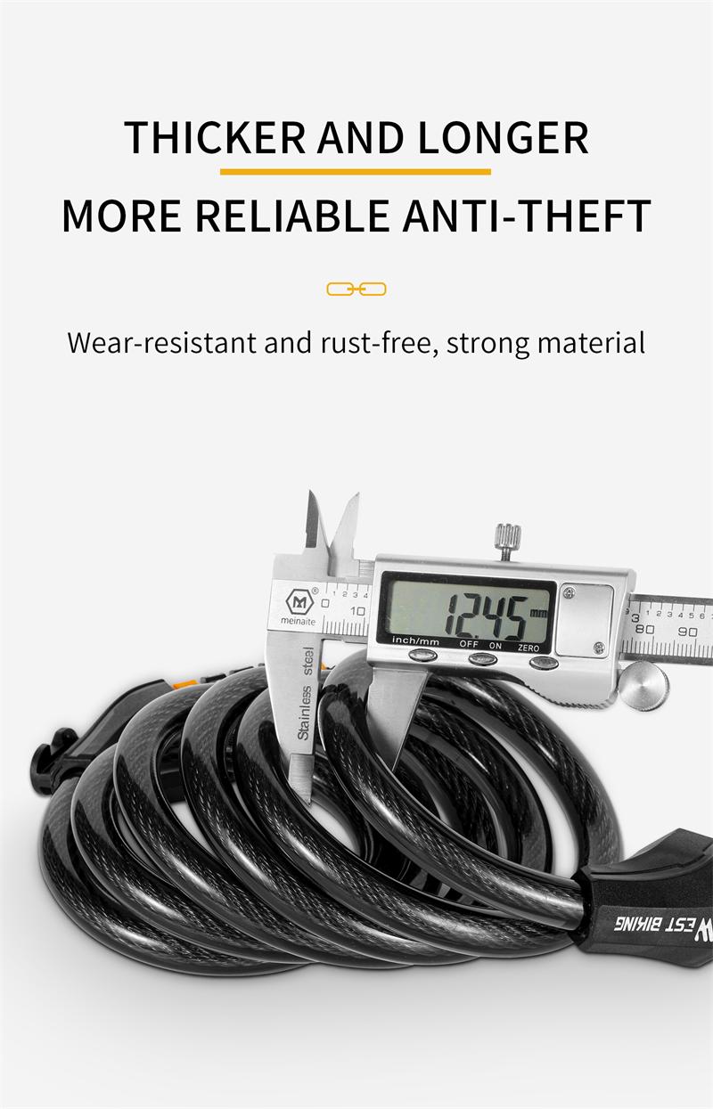 WEST BIKING Anti Theft Security Lock Cable.