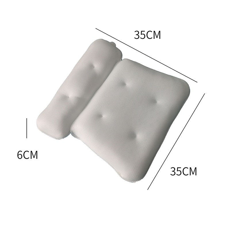 Non-Slip Bath Pillow with Suction Cups. Thick headrest to give your neck and back support.