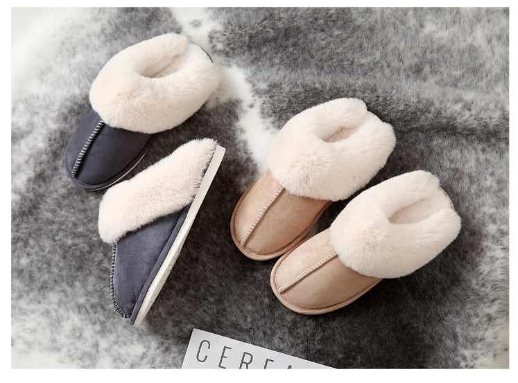 JIANBUDAN Plush Lightweight soft comfortable warm slippers.