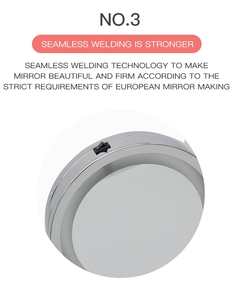 Makeup Mirror With LED  Light.  Double Sided 10X magnifying.