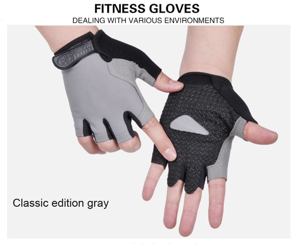 Anti-slip, Anti-sweat, Breathable Half Finger Sports Gloves for Men and Women.