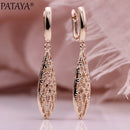 PATAYA  Earrings. Rose Gold dangle fashion jewelry.