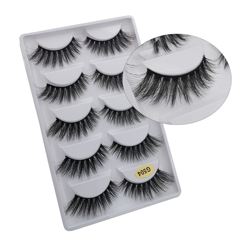 5 Pairs Multipack 3D Mink False Eyelashes.