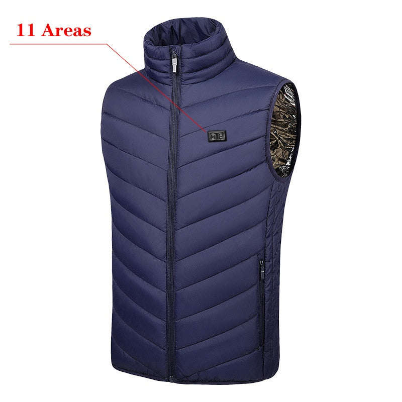 Men's and Women's USB Heated Thermal Vest. Sizes S to 6XL and Up to 17 Heating Zones.