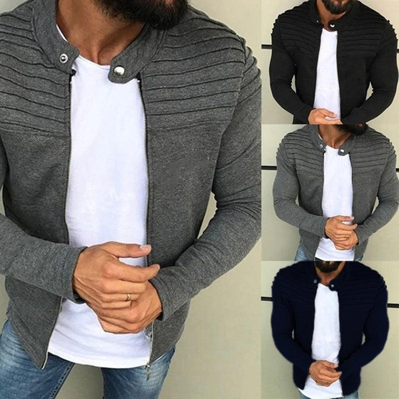 Men's  Long Sleeve Zipper Front Casual Sports Jacket