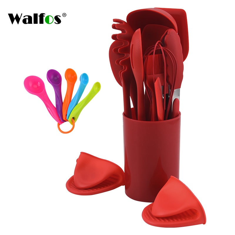 Walfos 14 Pcs Heat Resistant Silicone Nonstick Cooking Utensils.