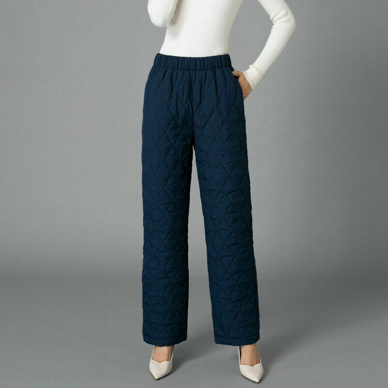 Warm Elastic Waist Cotton Quilted Pants.