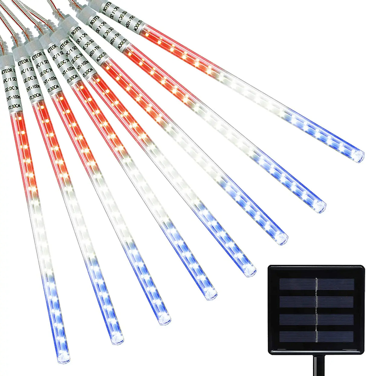 Christmas LED Solar Meteor Shower Rain Lights, 8 Or 16 Tube Lights